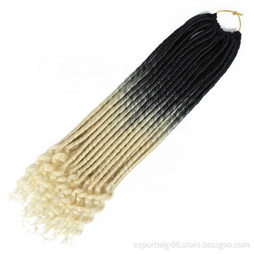 Wholesale Synthetic Hair Hot Selling Crochet Braiding Hair Extensions Faux Locs Deep Curl 20inch Goddess Faux Locs